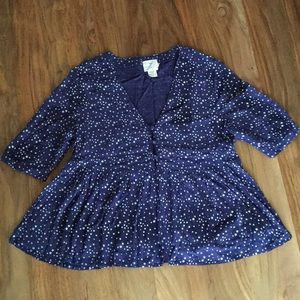 Short sleeve star print blouse